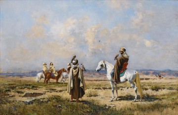 Víctor Huguet Painting - LOS HALCONERS Victor Huguet Orientalista